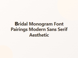 Modern Sans-Serif Bridal Monogram Font Pairings